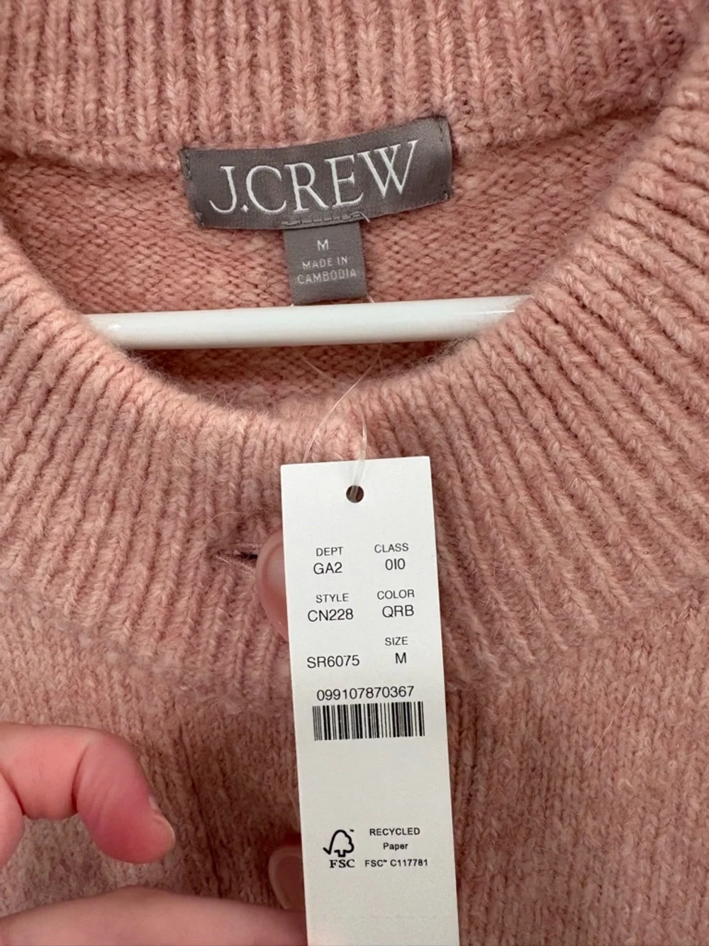 J.Crew Dusty Rose Oversized Milano Stitch Wool Alpaca Blend Cardigan Size Medium - Picture 3 of 16